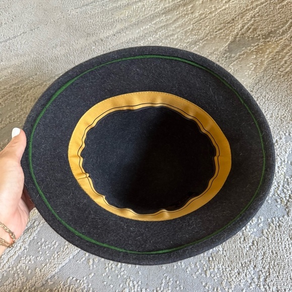 Hutmacher Zapf felt gray hat brown olive green ribbon with gold main image 8